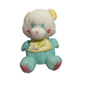 Playskool 1991 Vintage Sweet Beginnings Bear 9” Nylon Stuffed Animal Toy